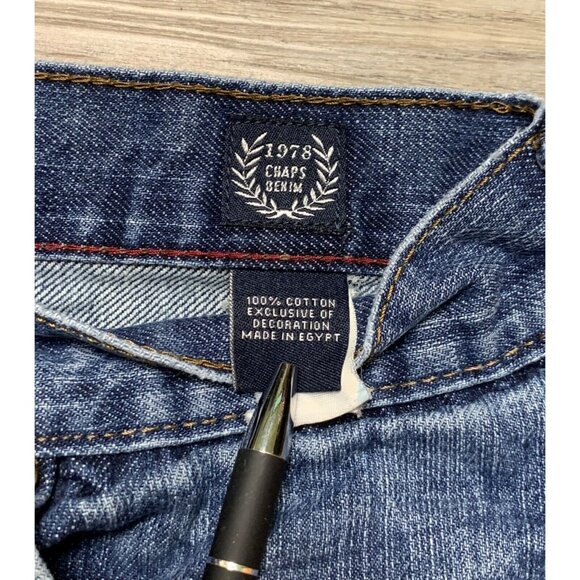 Chaps 1978 Demin Mens Straight Fit Jeans Cotton Medium Wash Size 30x32 - Picture 6 of 14